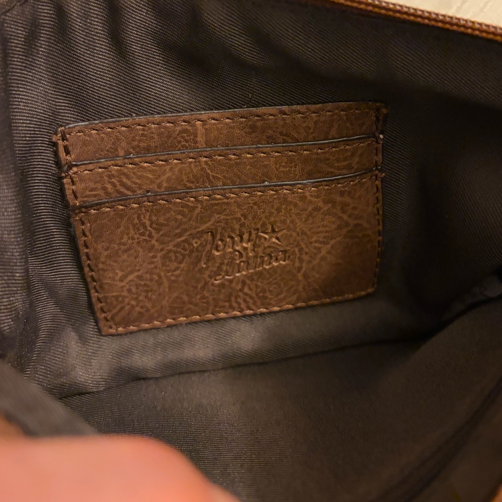 Tony Lama Brown Leather calf hair fringe western clutch purse NWT - Picture 8 of 8